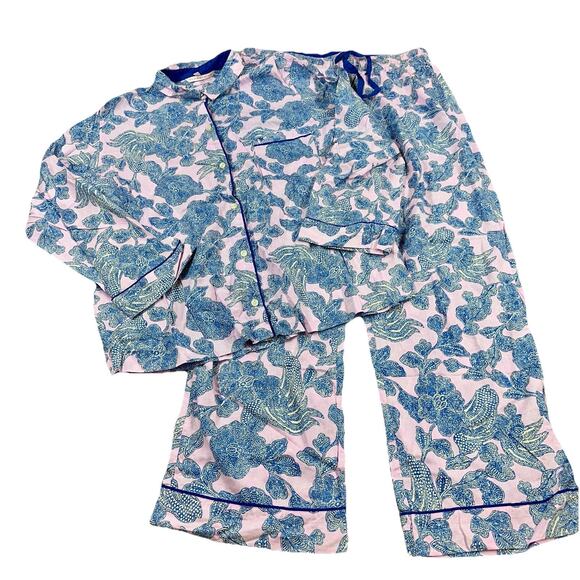 Victoria's Secret Mayfair COTTON MODAL Floral Pink Pajamas Matching Set Large - Picture 1 of 15